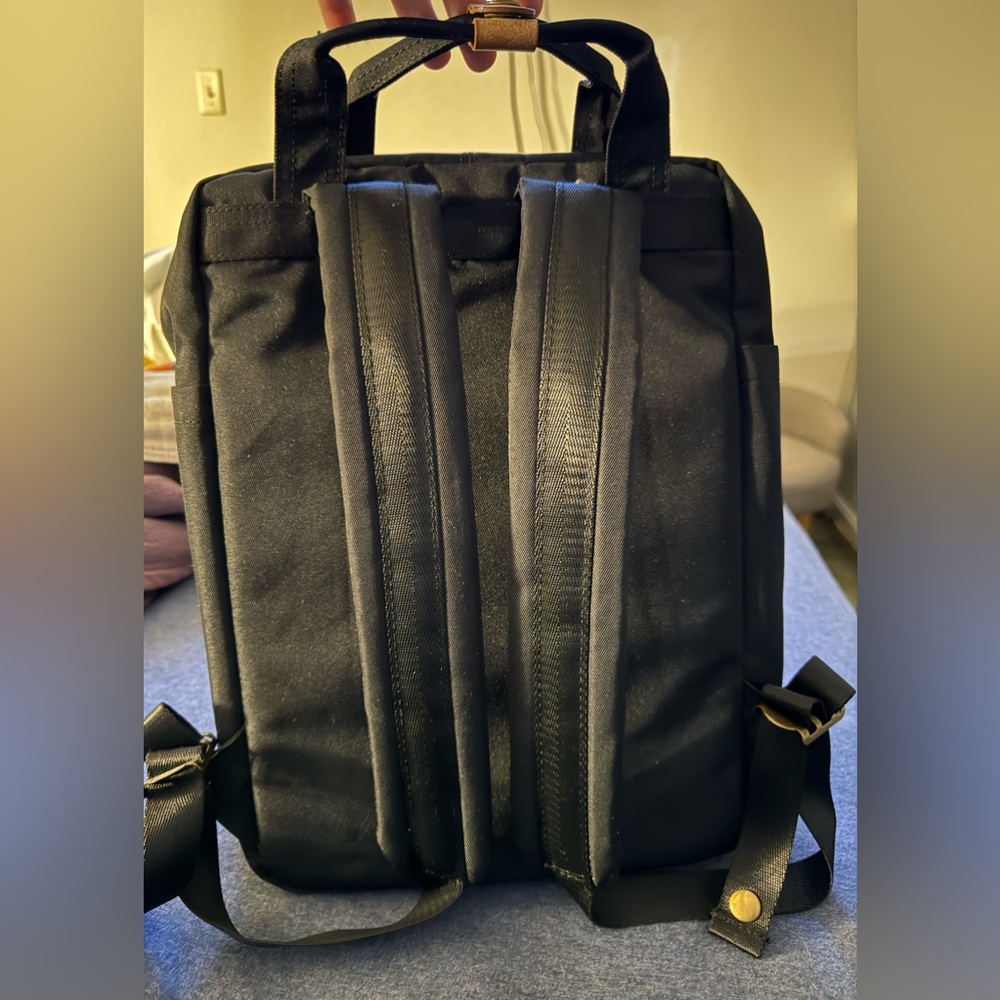 Doughnut Women's 16L Black backpack with Brown Leather Accents - Picture 3 of 10